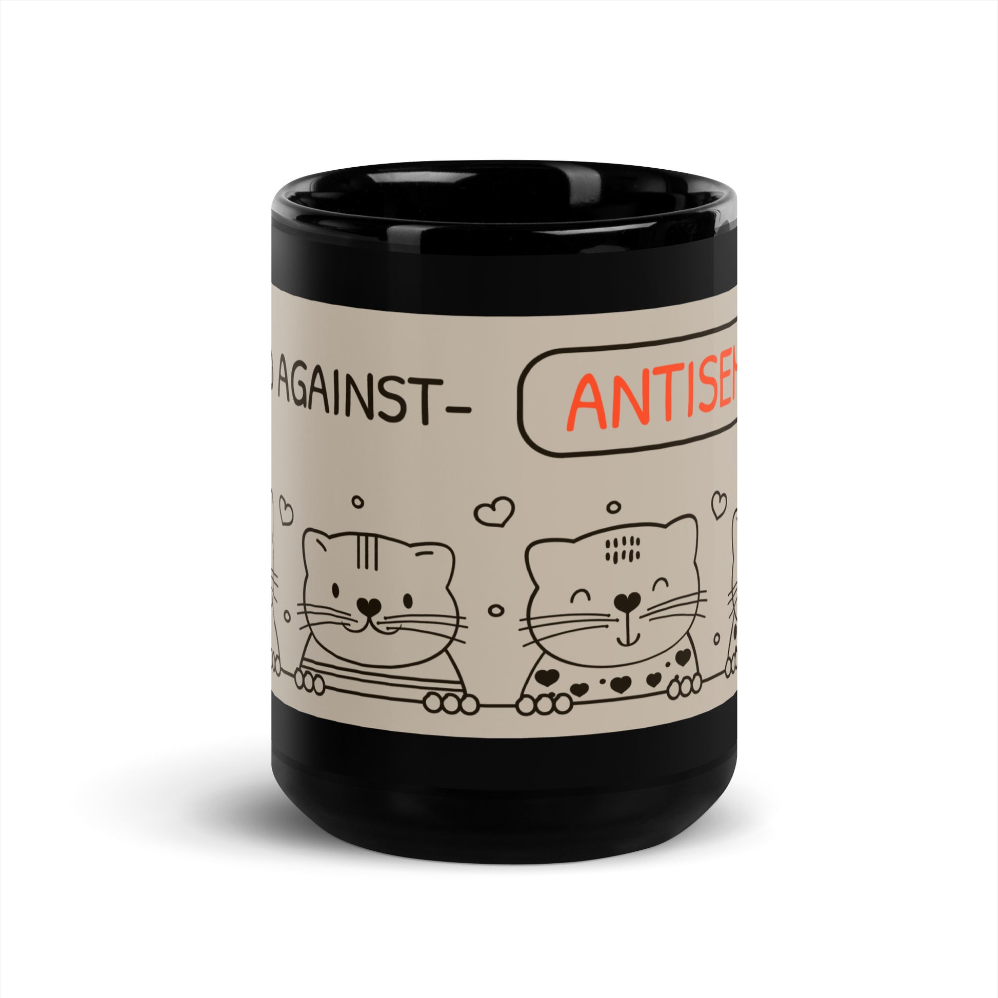 Cute Doodle Pet | Black Glossy Mug