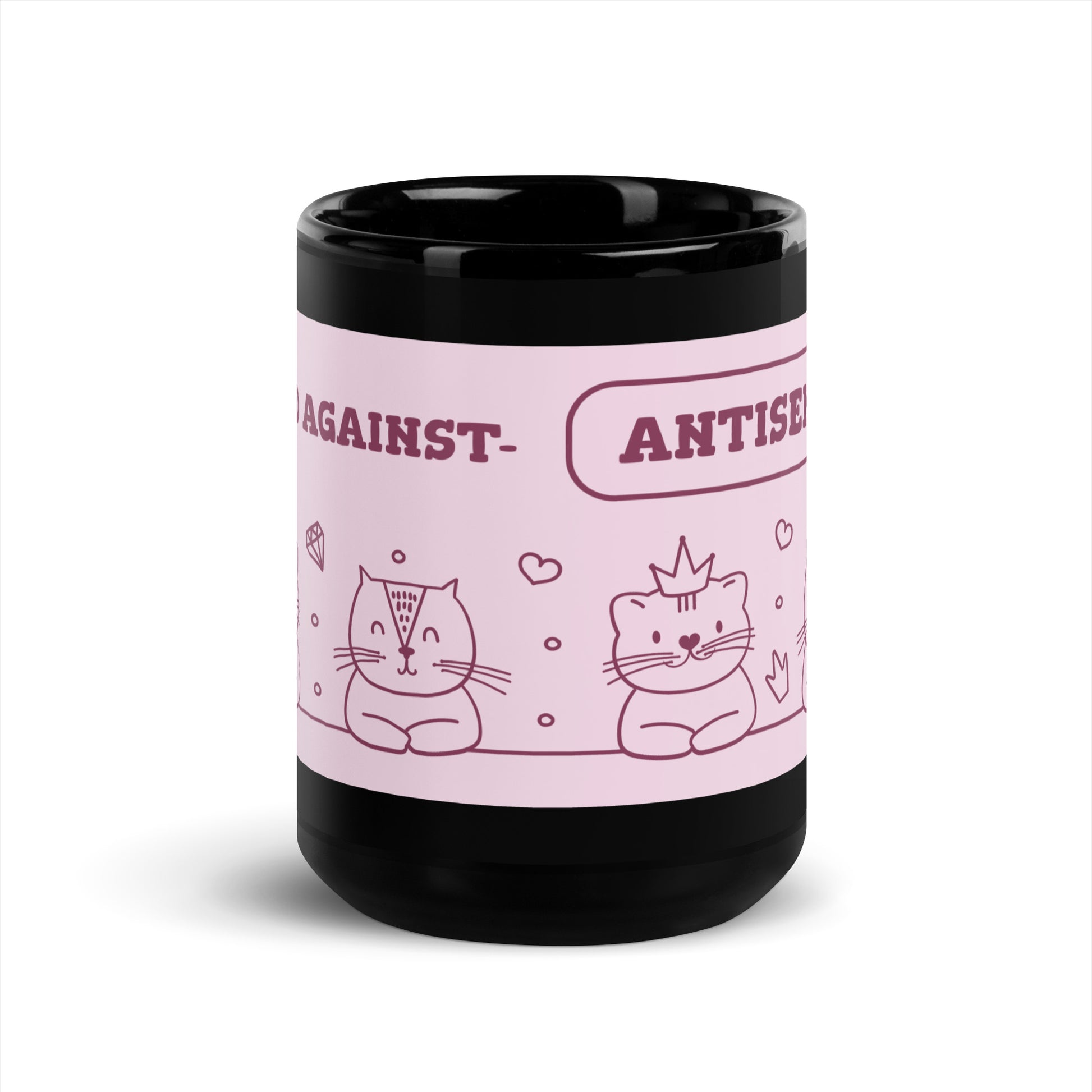 Cute Doodle Pet | Black Glossy Mug