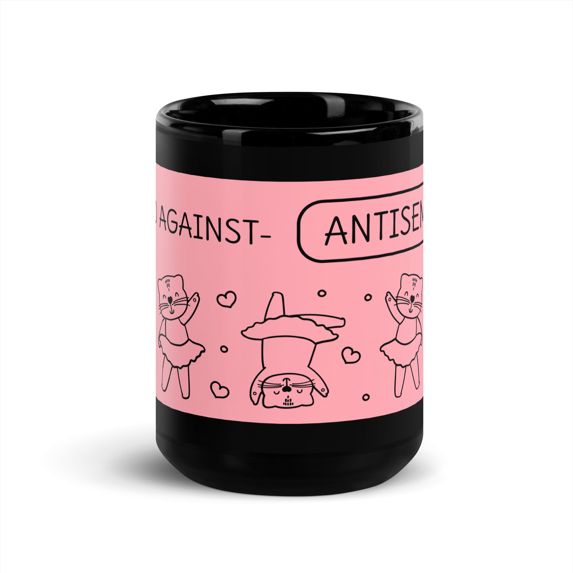 Cute Doodle Pet | Black Glossy Mug
