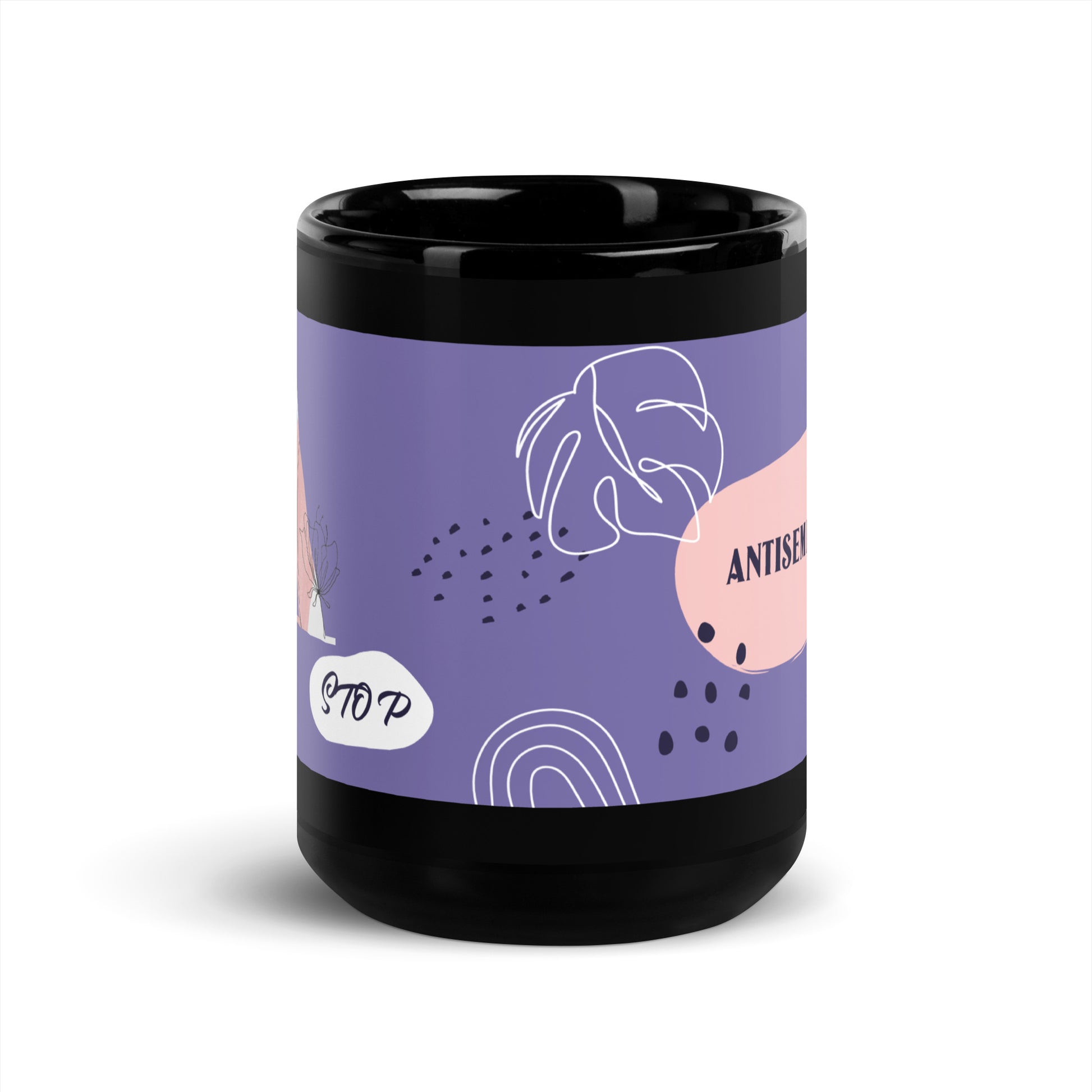 Minimal Shine | Antisemitism | Black Glossy Mug