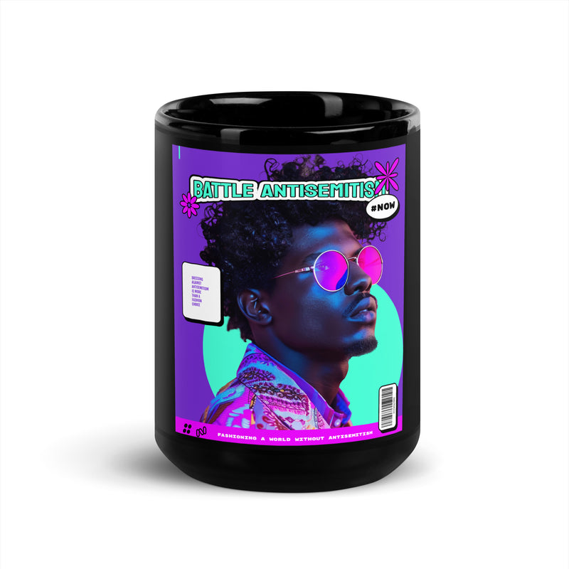 80's Fashion Trend | Battle Antisemitism | Black Glossy Mug