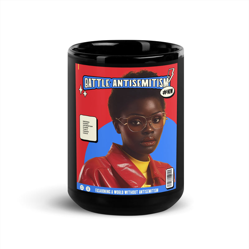 80's Fashion Trend | Battle Antisemitism | Black Glossy Mug