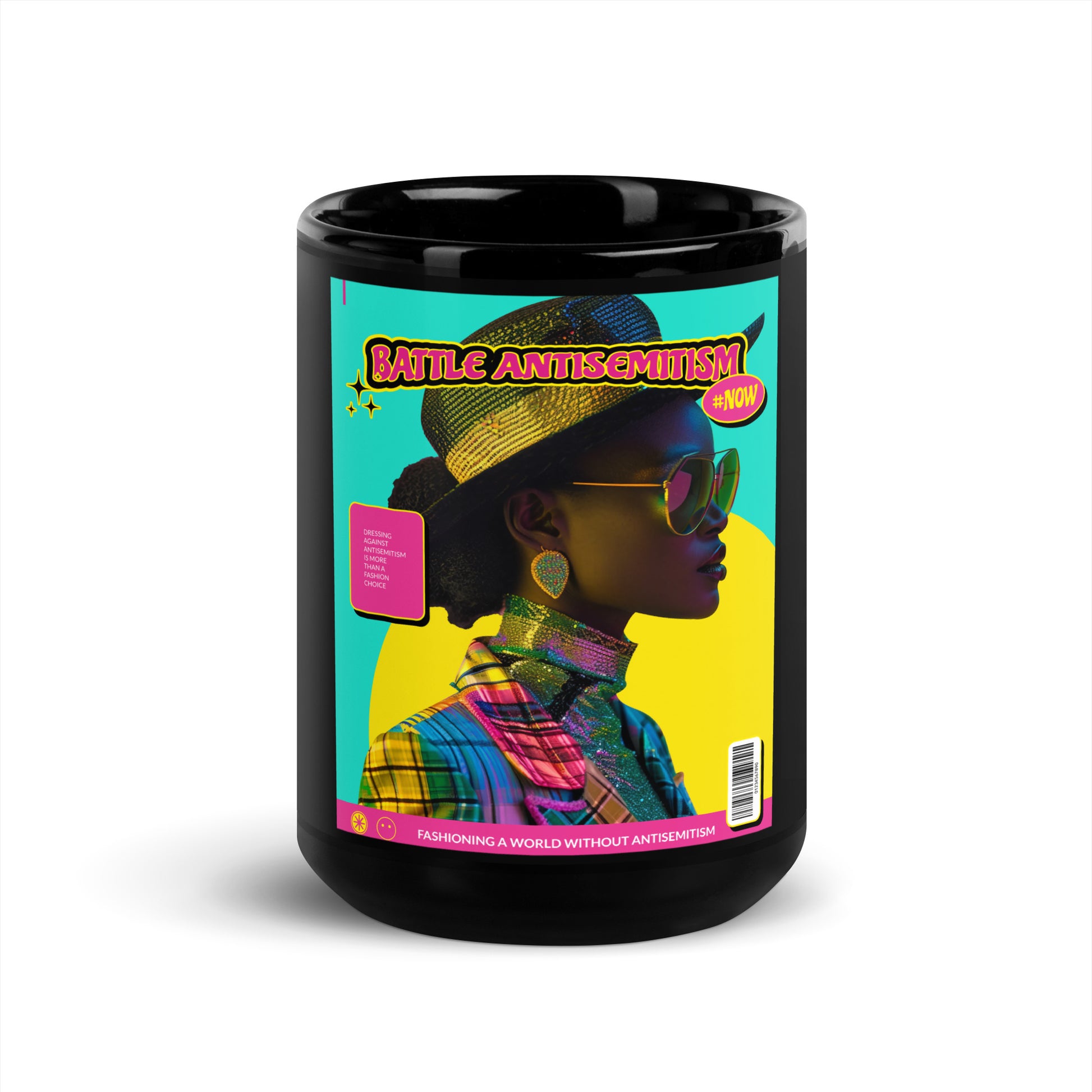 80's Fashion Trend | Battle Antisemitism | Black Glossy Mug
