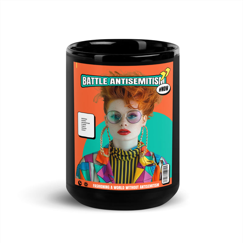 80's Fashion Trend | Battle Antisemitism | Black Glossy Mug