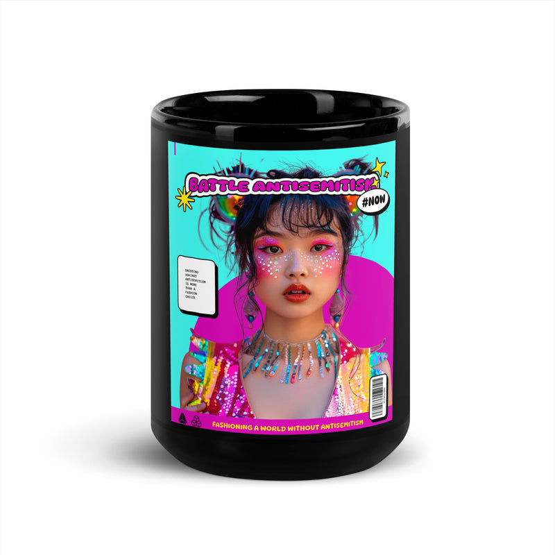 80's Fashion Trend | Battle Antisemitism | Black Glossy Mug