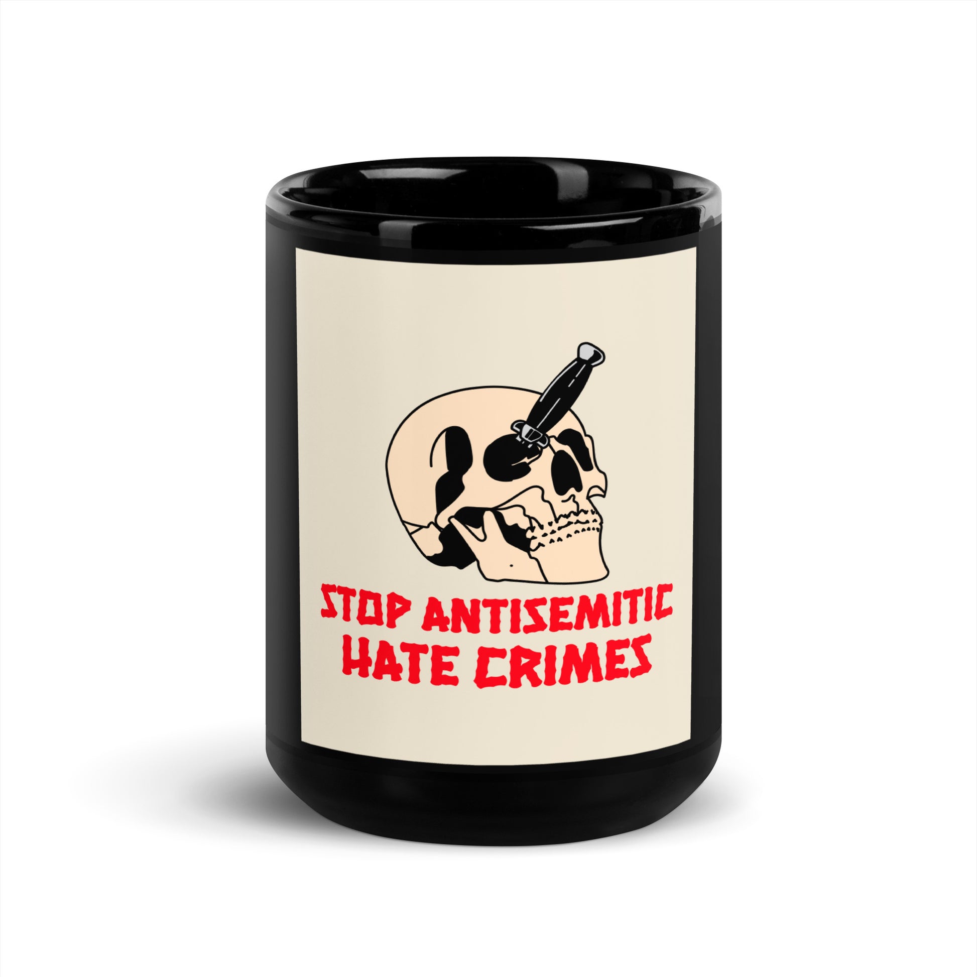 Antisemitic Hate Crimes | Black Glossy Mug