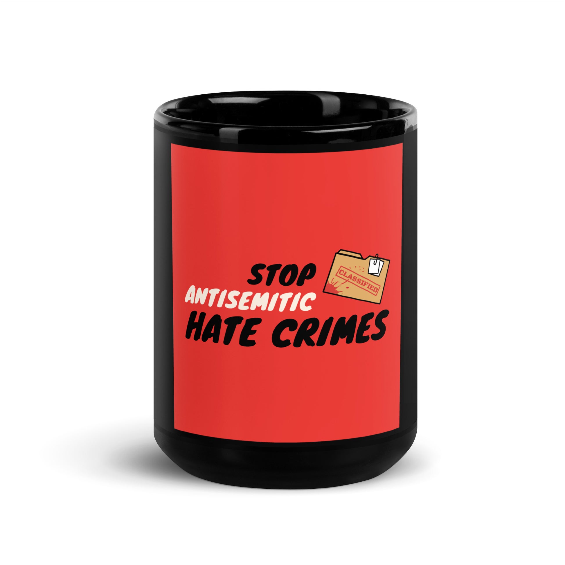 Antisemitic Hate Crimes | Black Glossy Mug