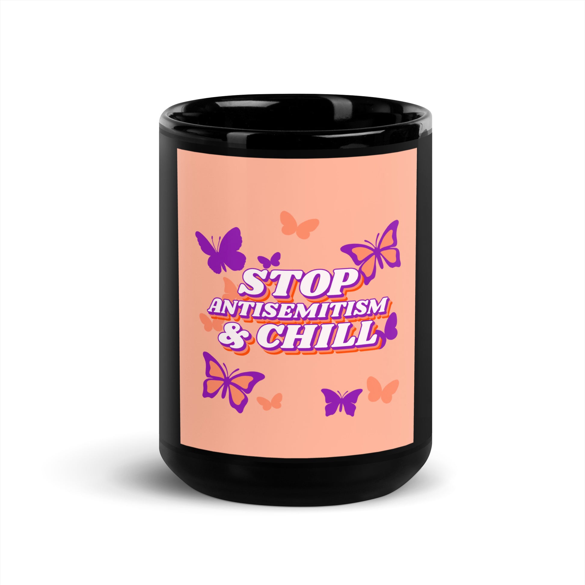 Chill Retro | Antisemitism | Black Glossy Mug