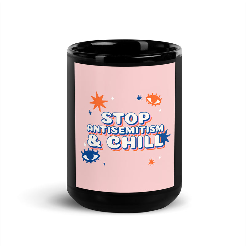Chill Retro | Antisemitism | Black Glossy Mug