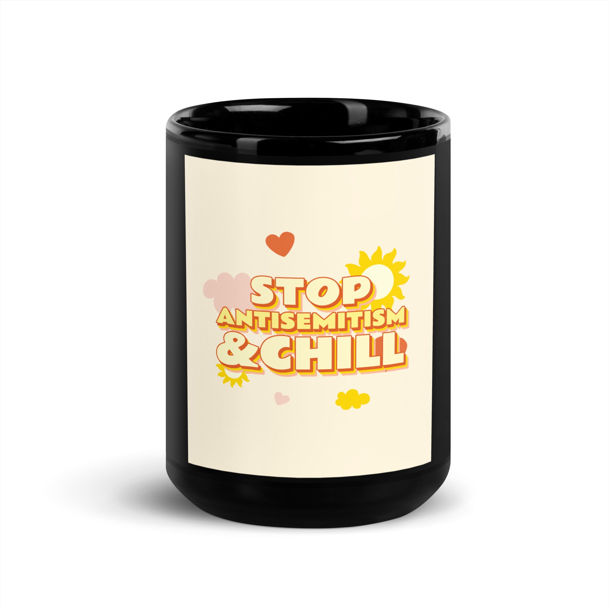 Chill Retro | Antisemitism | Black Glossy Mug