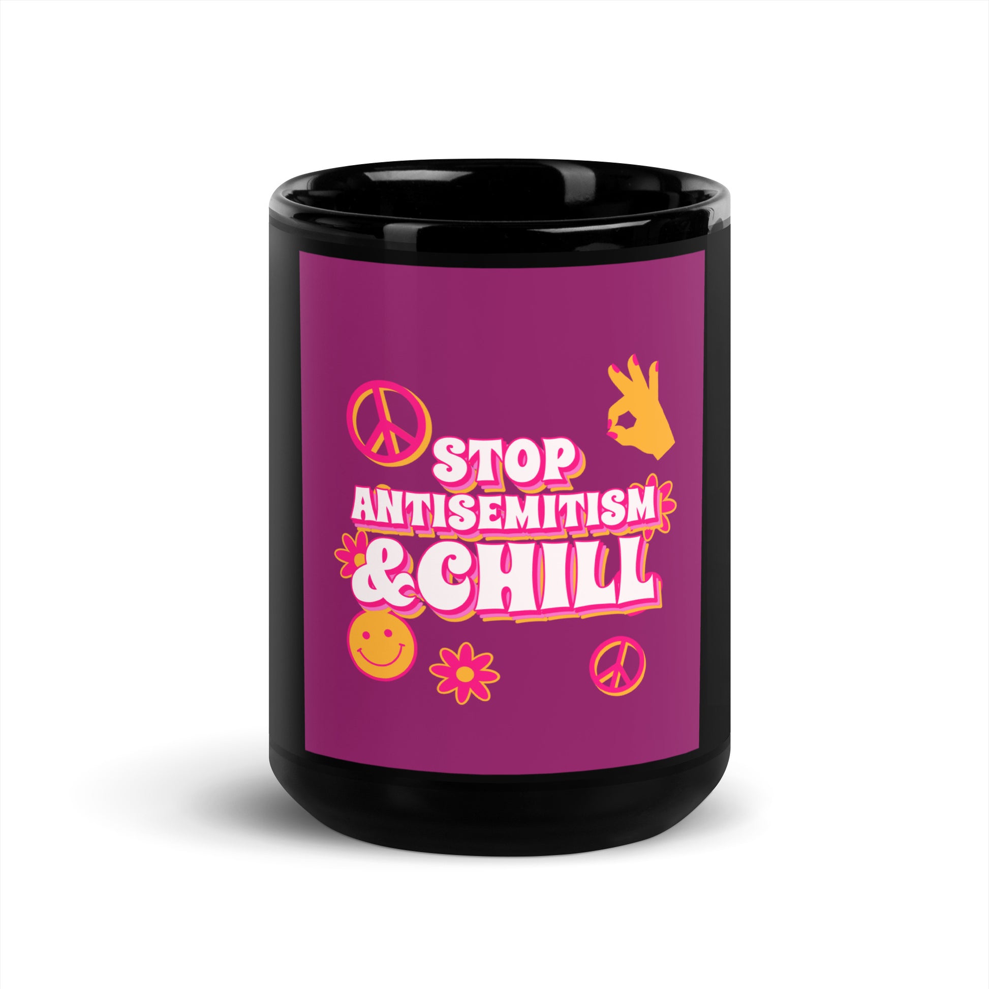 Chill Retro | Antisemitism | Black Glossy Mug