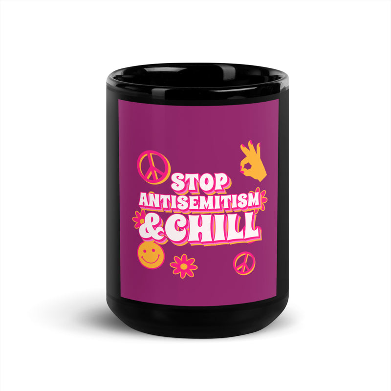 Chill Retro | Antisemitism | Black Glossy Mug