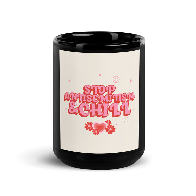 Chill Retro | Antisemitism | Black Glossy Mug
