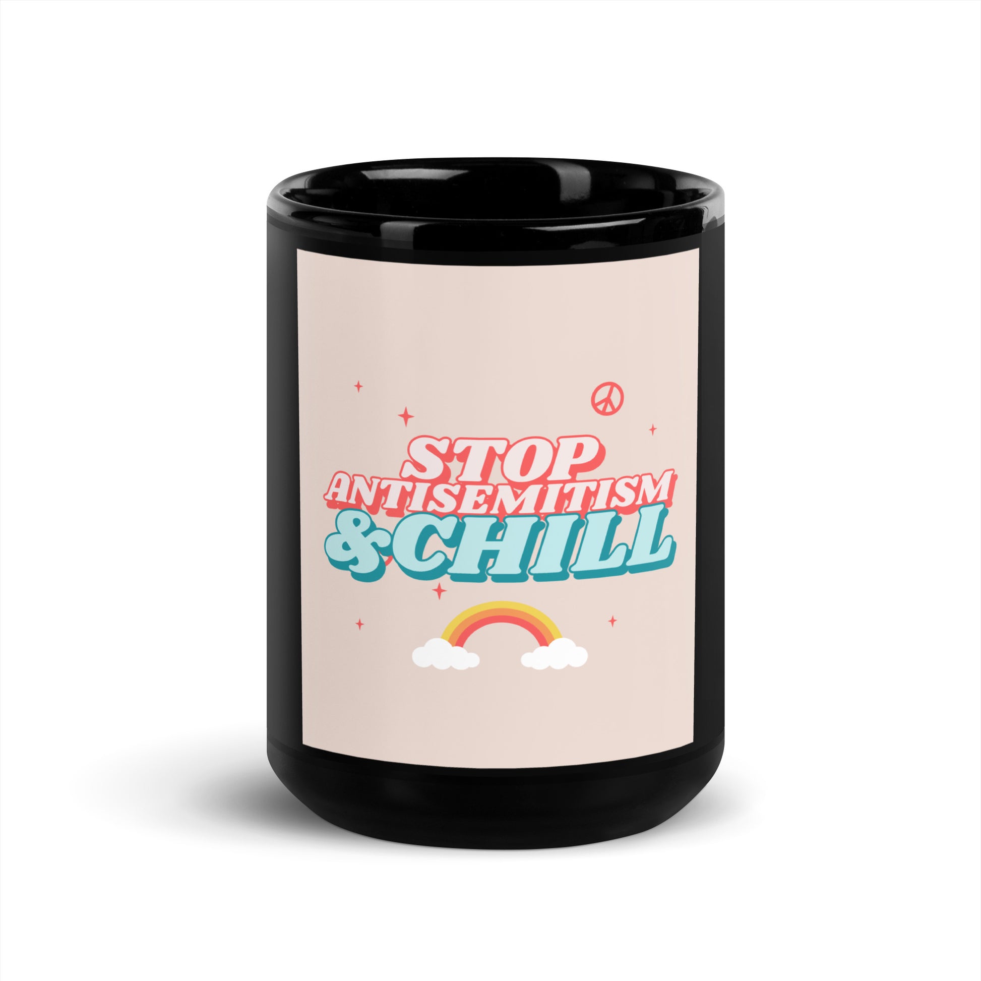 Chill Retro | Antisemitism | Black Glossy Mug