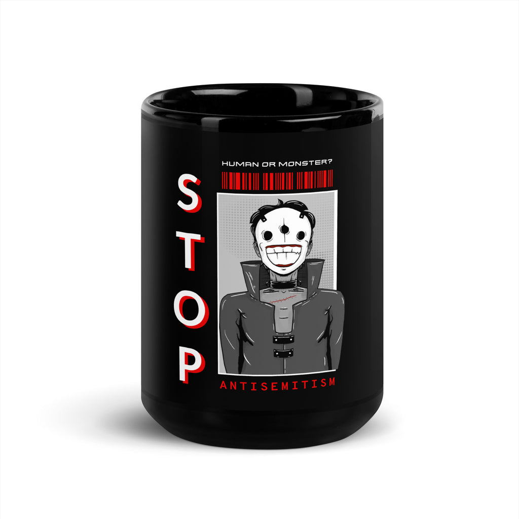 Human Or Monster | Antisemitism | Black Glossy Mug