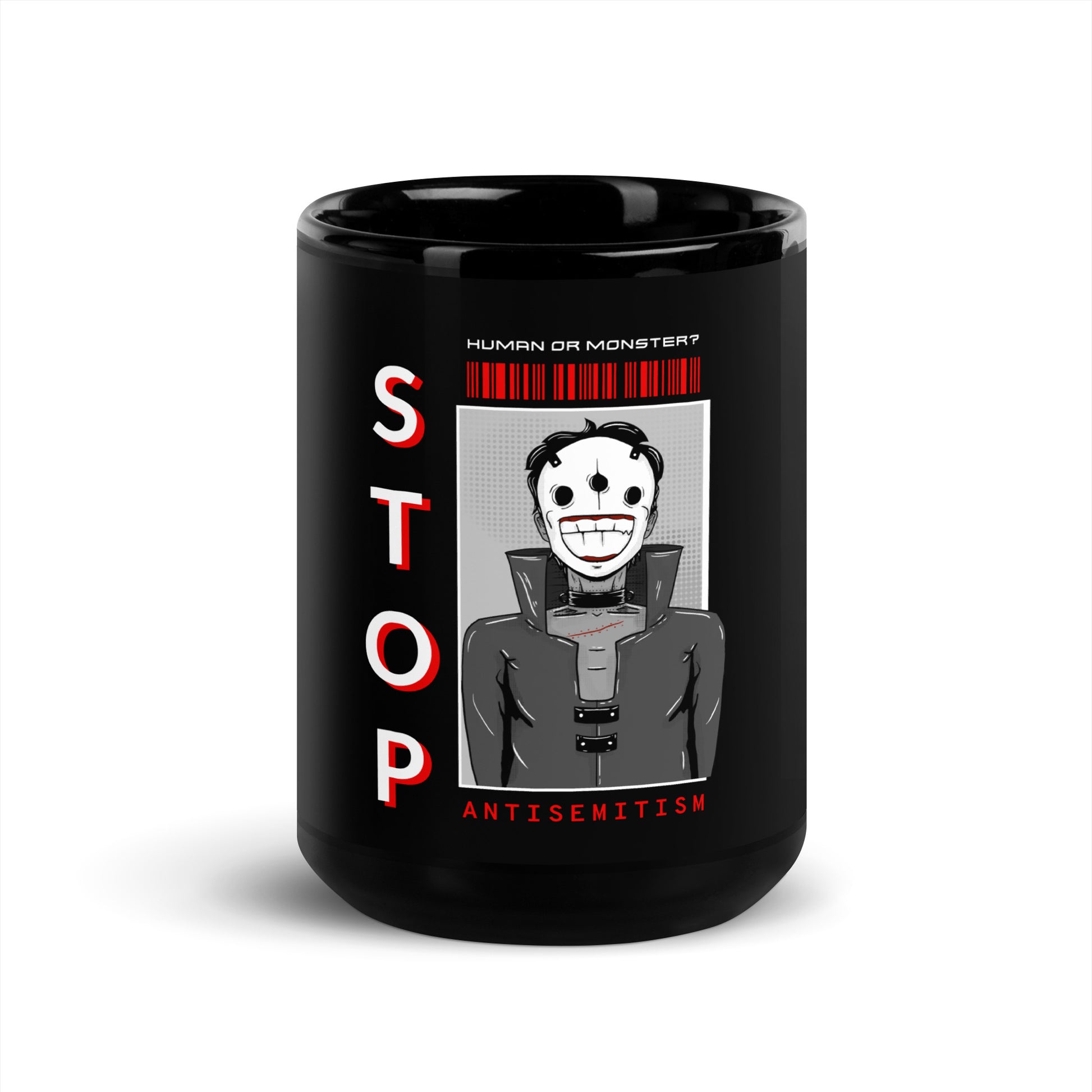 Human Or Monster | Antisemitism | Black Glossy Mug