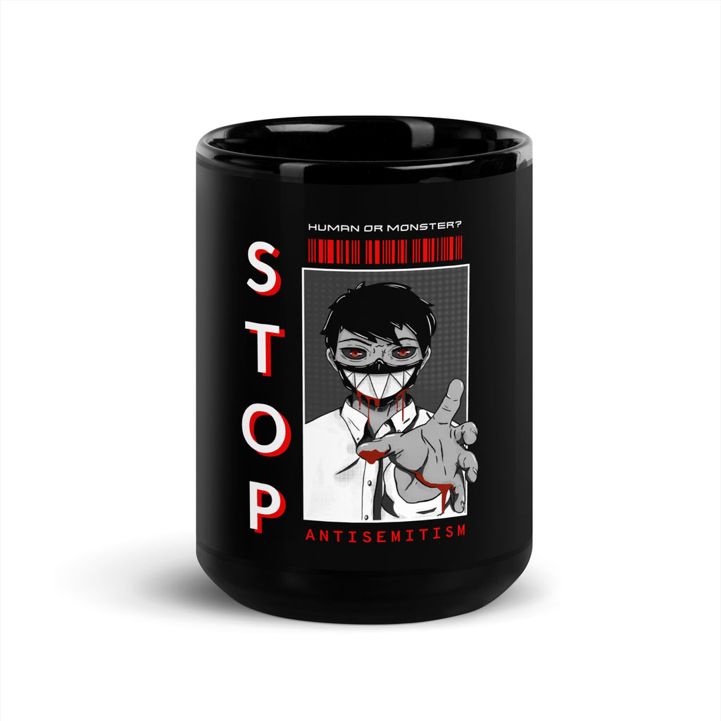 Human Or Monster | Antisemitism | Black Glossy Mug