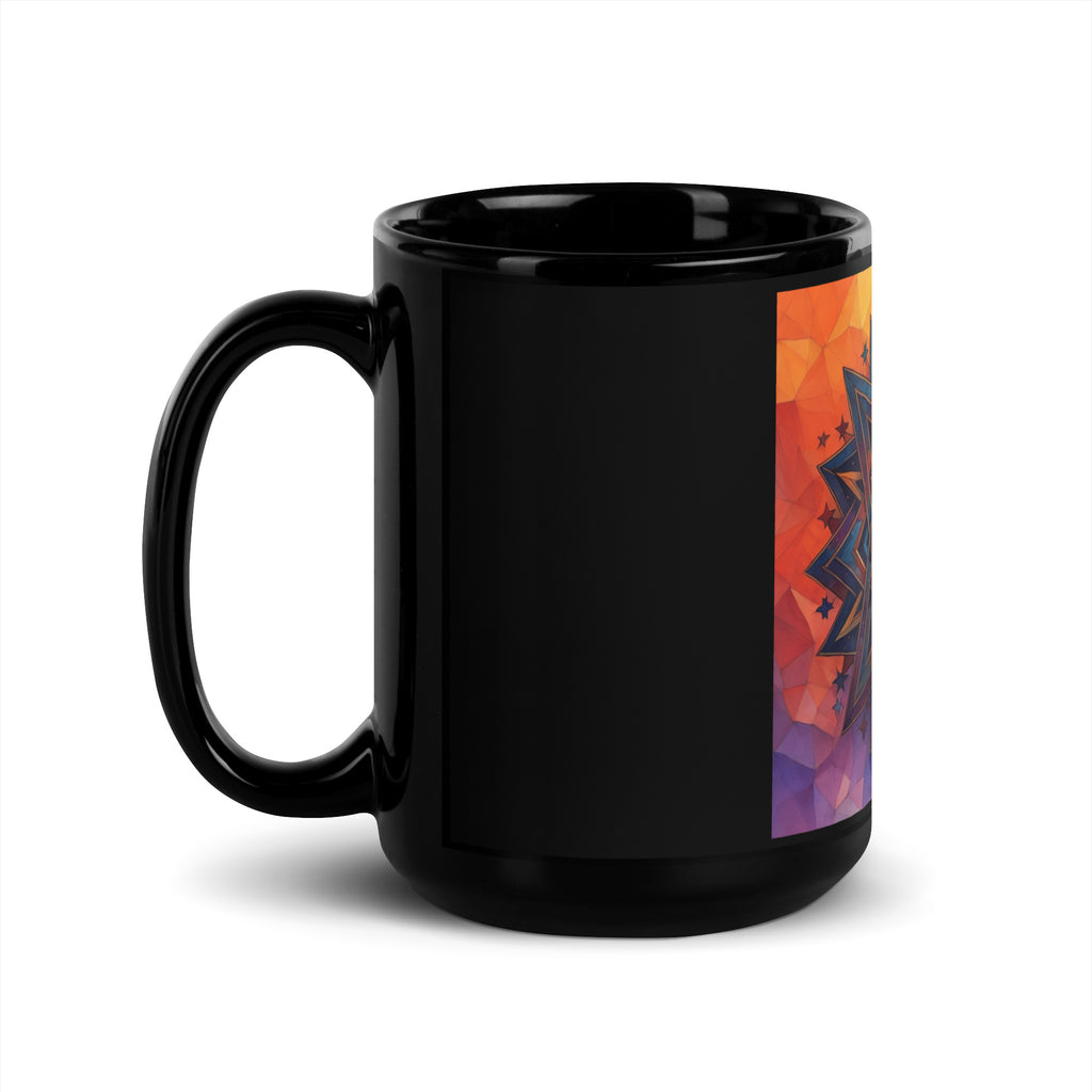 Vibrant Song | Star of David | Black Glossy Mug Jouparty
