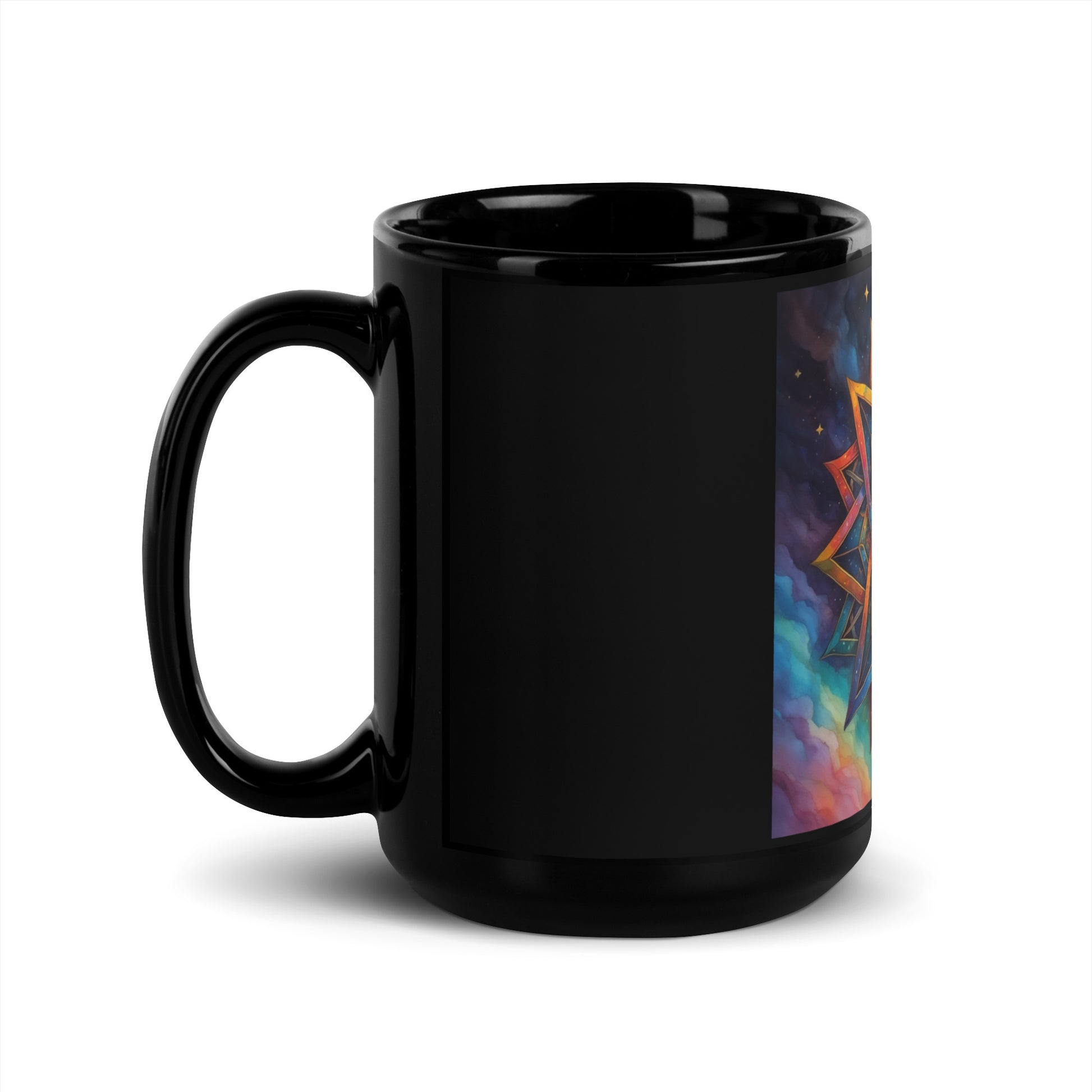 Vibrant Song | Star of David | Black Glossy Mug Jouparty