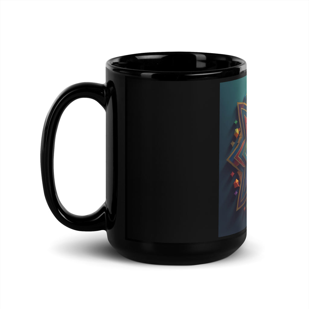 Vibrant Song | Star of David | Black Glossy Mug Jouparty