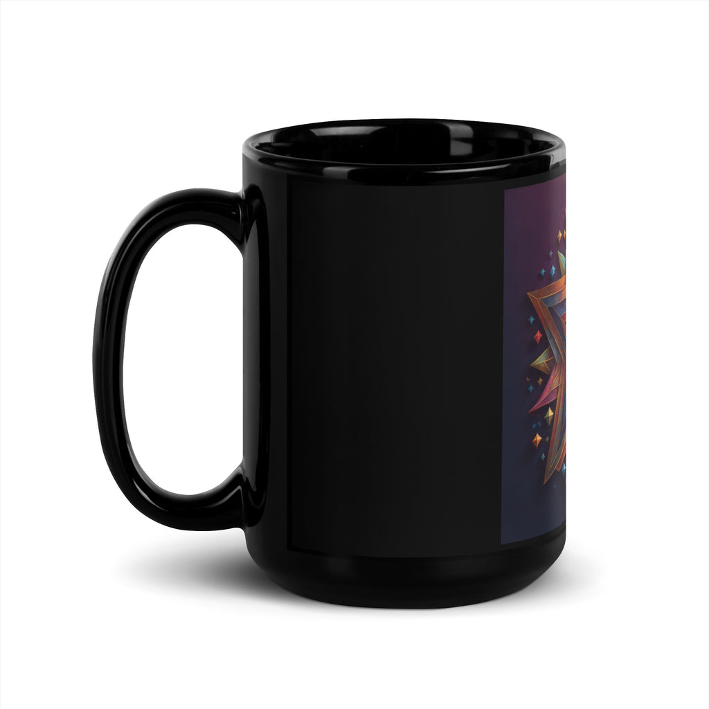 Vibrant Song | Star of David | Black Glossy Mug Jouparty