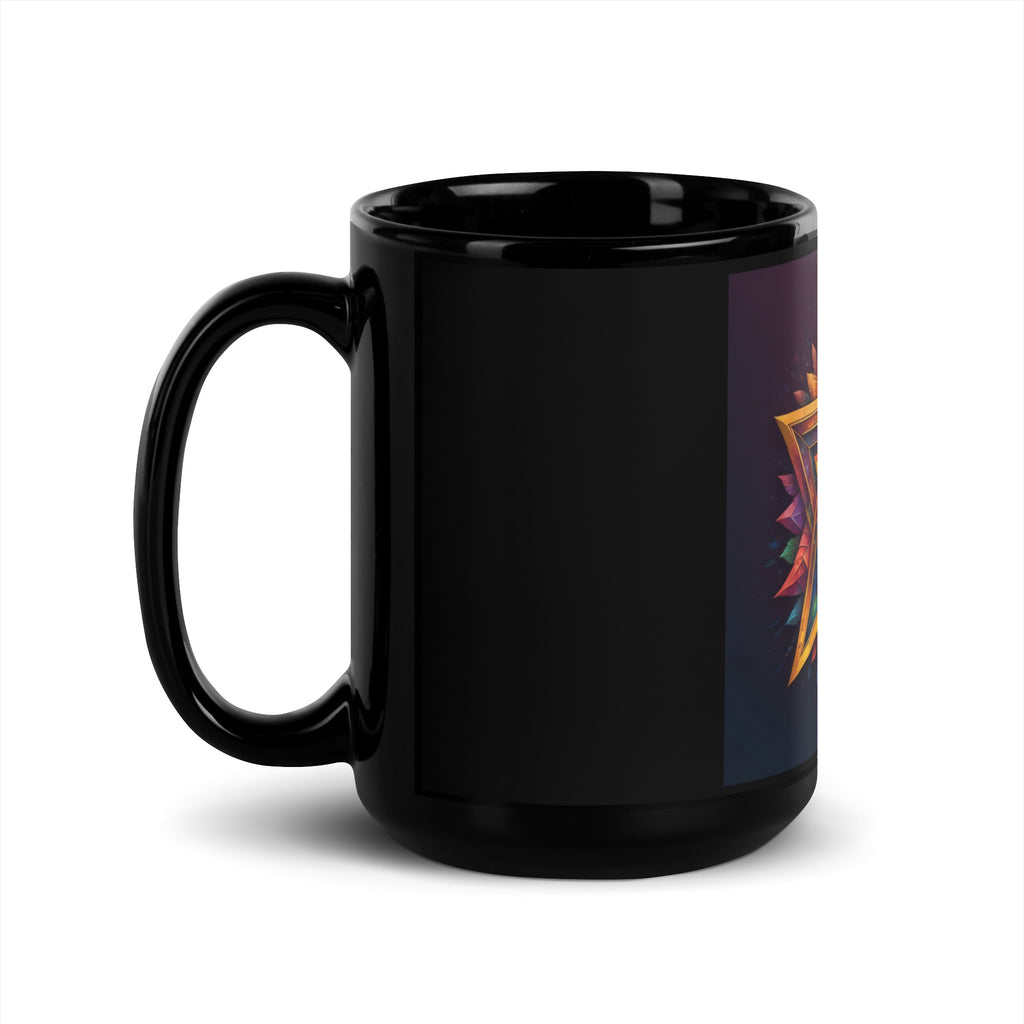 Vibrant Song | Star of David | Black Glossy Mug Jouparty