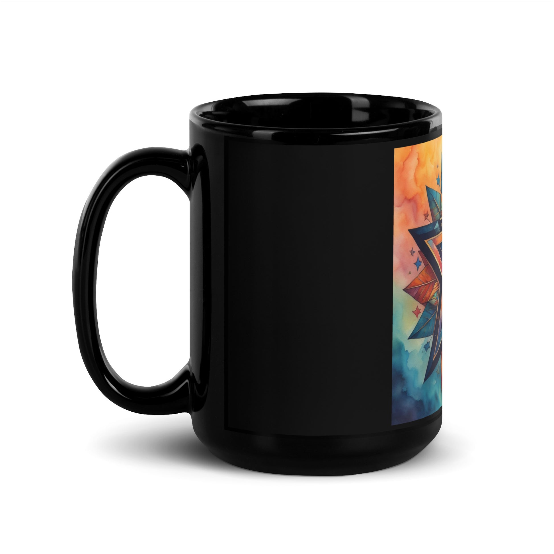 Vibrant Song | Star of David | Black Glossy Mug Jouparty