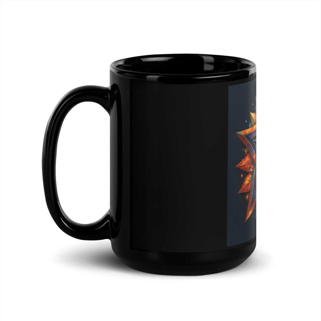 Vibrant Song | Star of David | Black Glossy Mug Jouparty