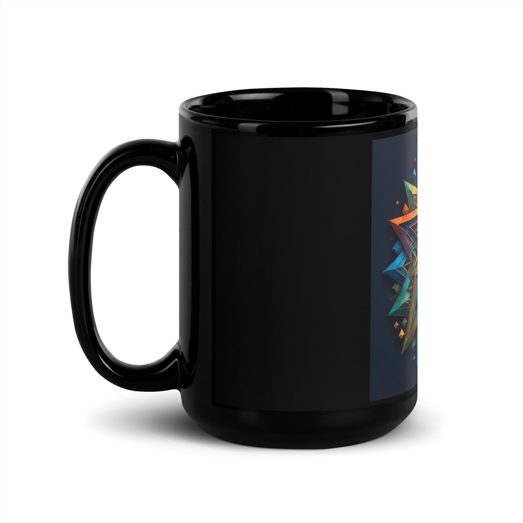 Vibrant Song | Star of David | Black Glossy Mug Jouparty