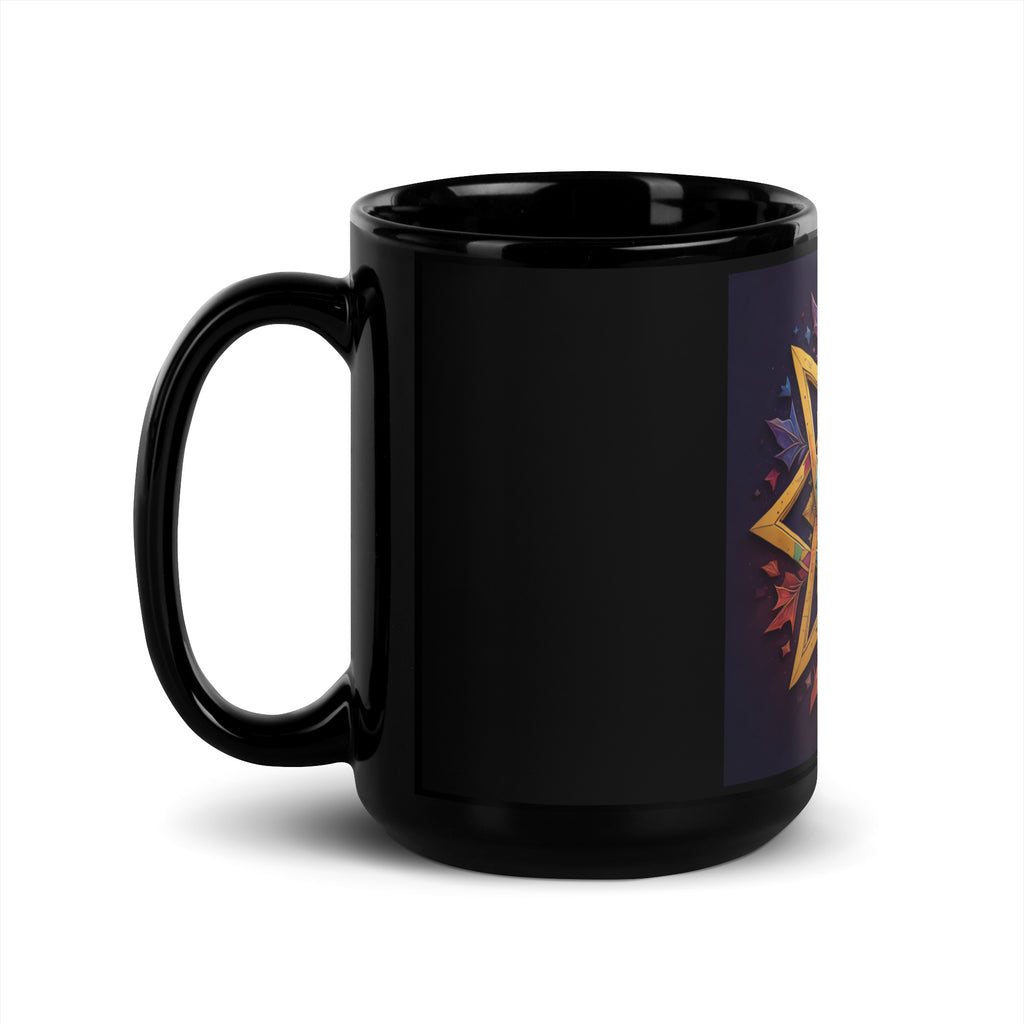 Vibrant Song | Star of David | Black Glossy Mug Jouparty