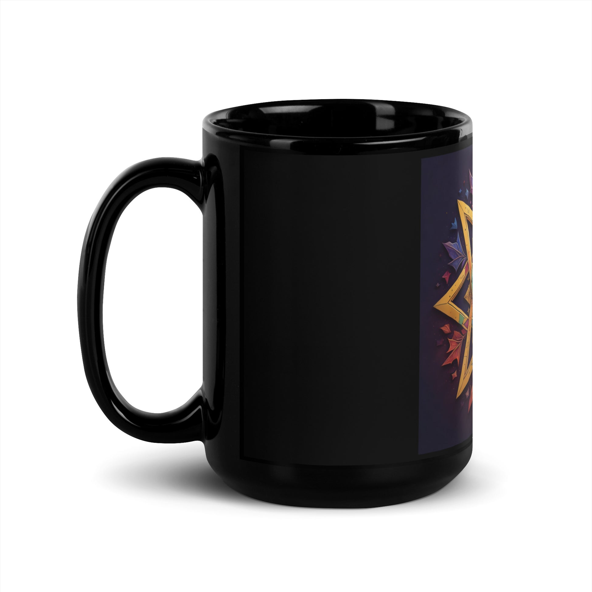 Vibrant Song | Star of David | Black Glossy Mug Jouparty