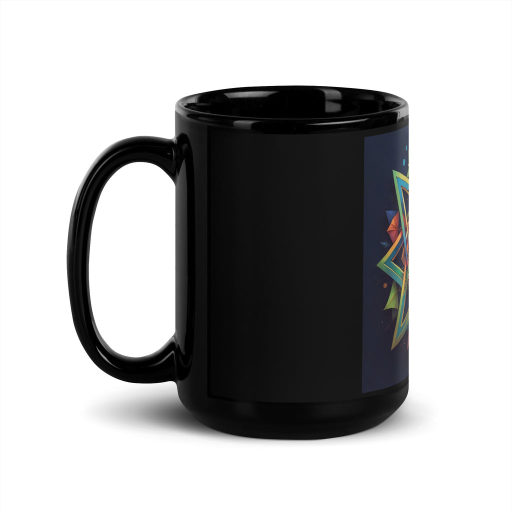 Vibrant Song | Star of David | Black Glossy Mug Jouparty