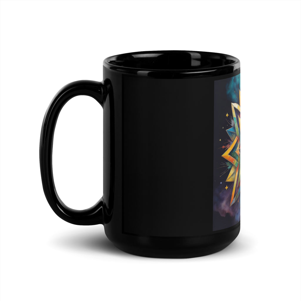 Vibrant Song | Star of David | Black Glossy Mug Jouparty