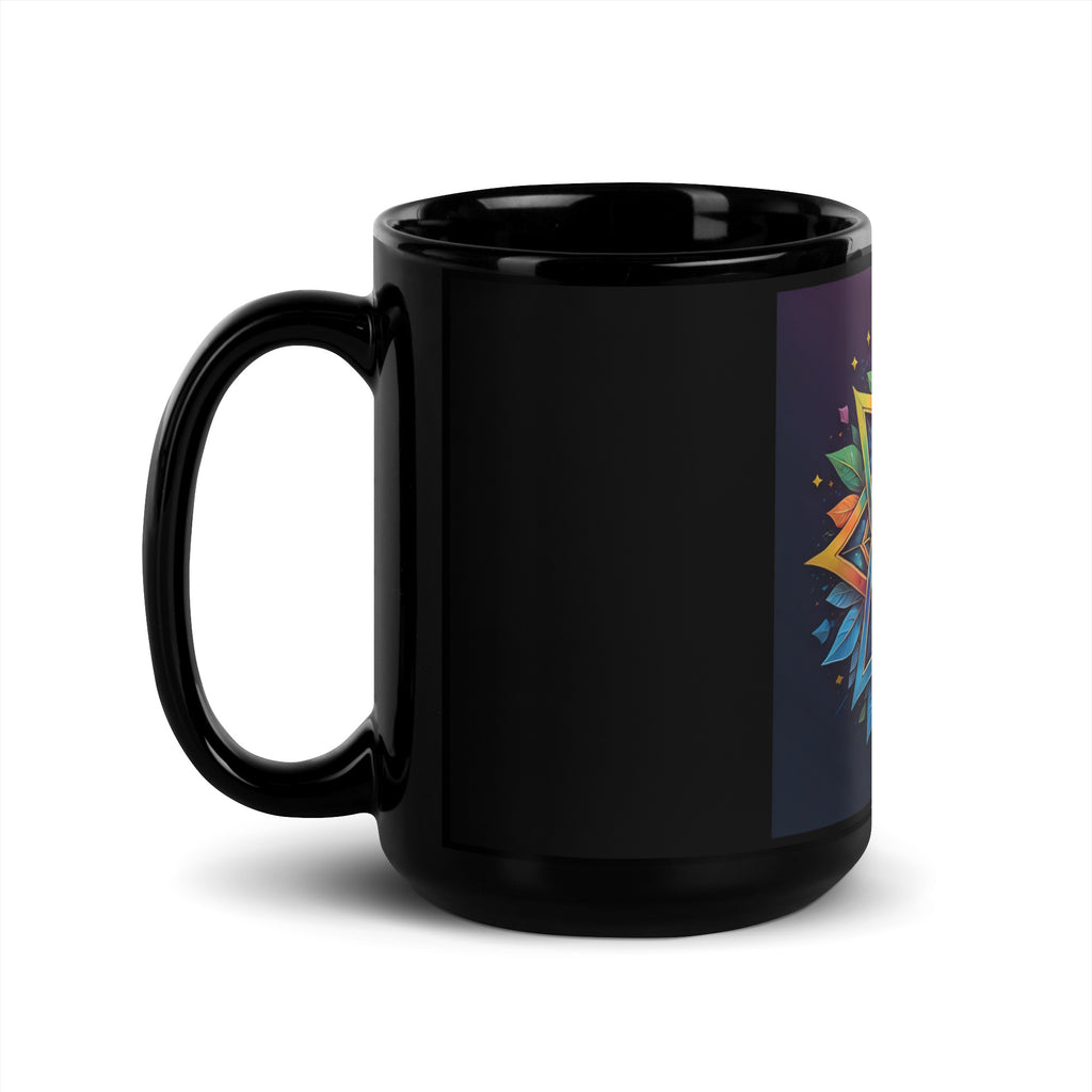 Vibrant Song | Star of David | Black Glossy Mug Jouparty
