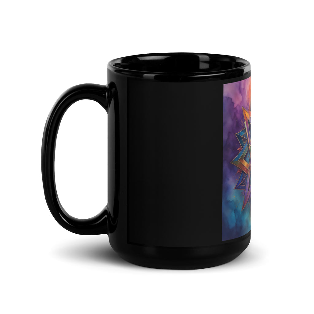 Vibrant Song | Star of David | Black Glossy Mug Jouparty