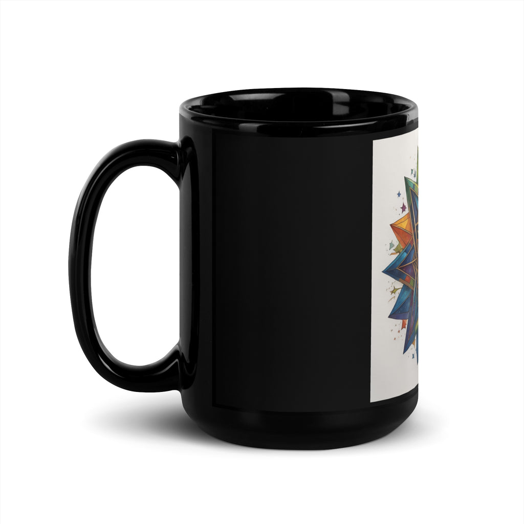 Vibrant Song | Star of David | Black Glossy Mug Jouparty