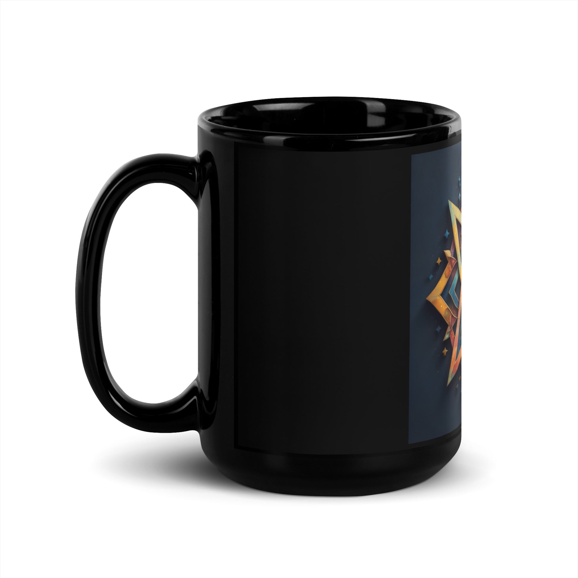 Vibrant Song | Star of David | Black Glossy Mug Jouparty