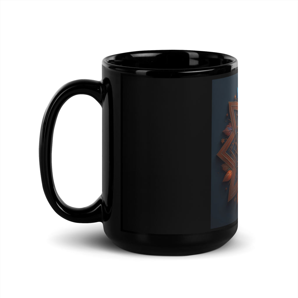 Vibrant Song | Star of David | Black Glossy Mug Jouparty