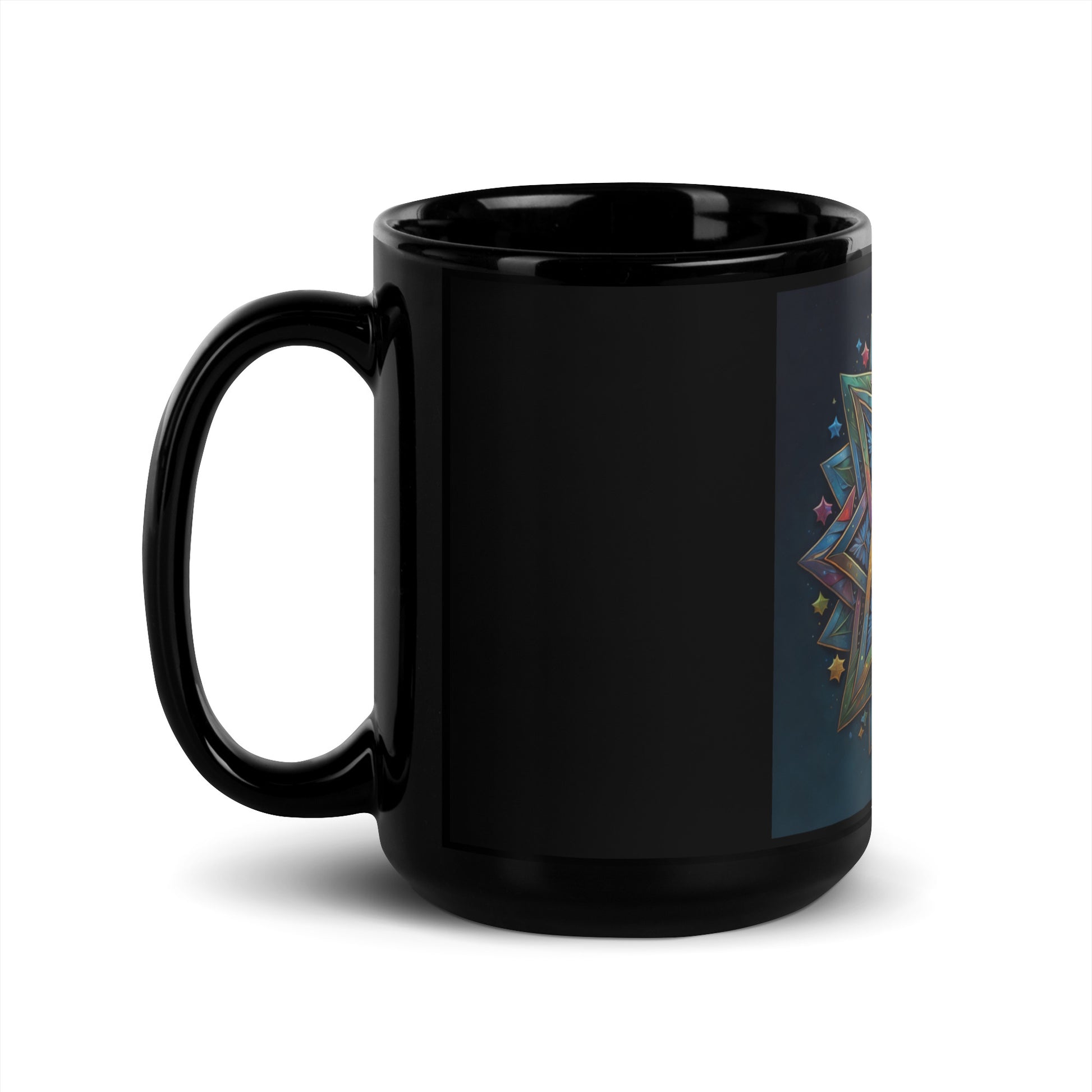Vibrant Song | Star of David | Black Glossy Mug Jouparty