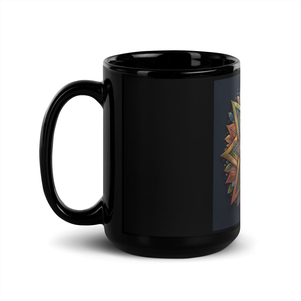 Vibrant Song | Star of David | Black Glossy Mug Jouparty