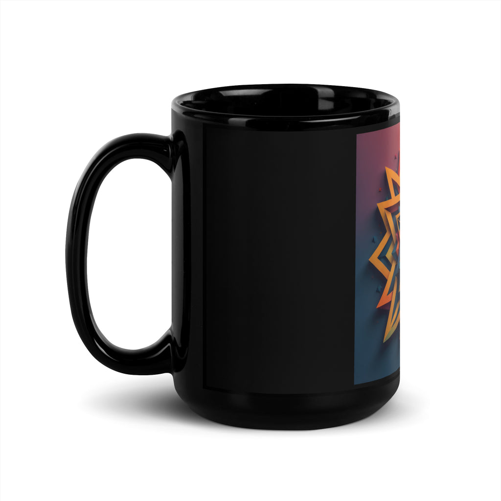 Vibrant Song | Star of David | Black Glossy Mug Jouparty
