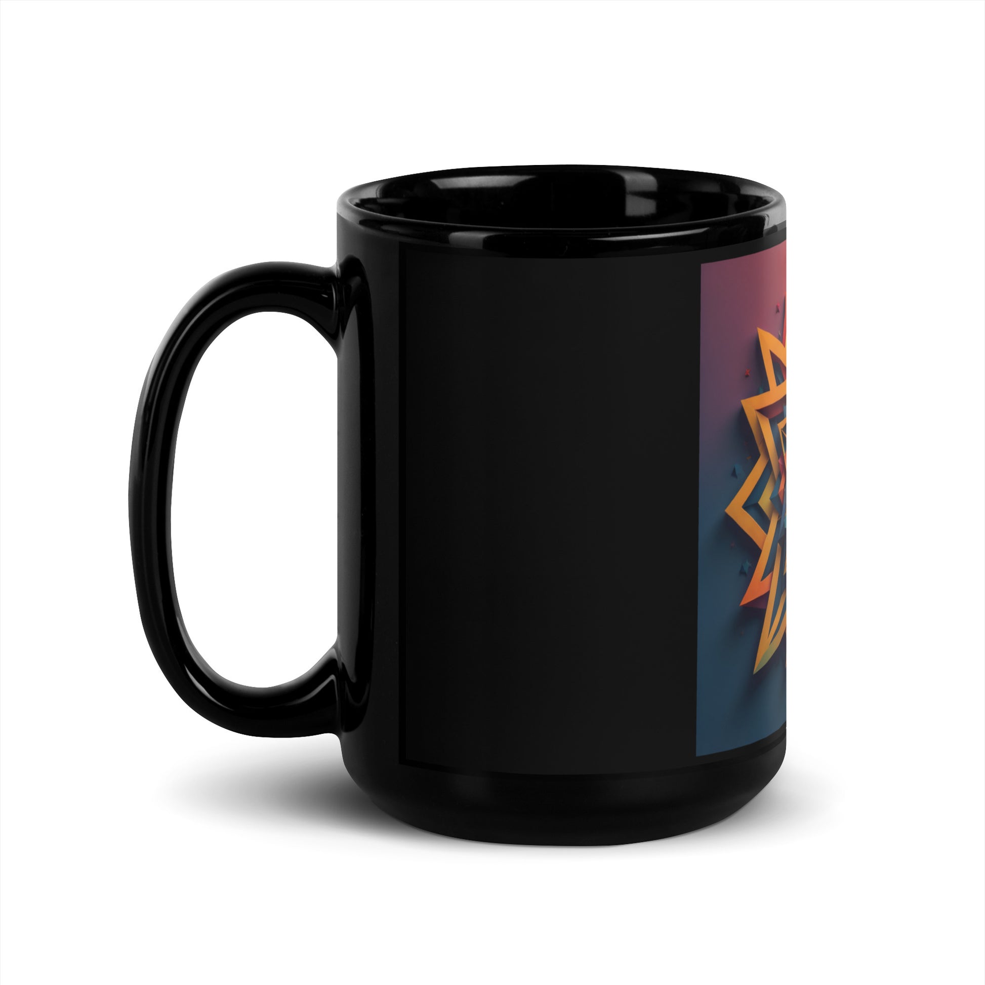 Vibrant Song | Star of David | Black Glossy Mug Jouparty