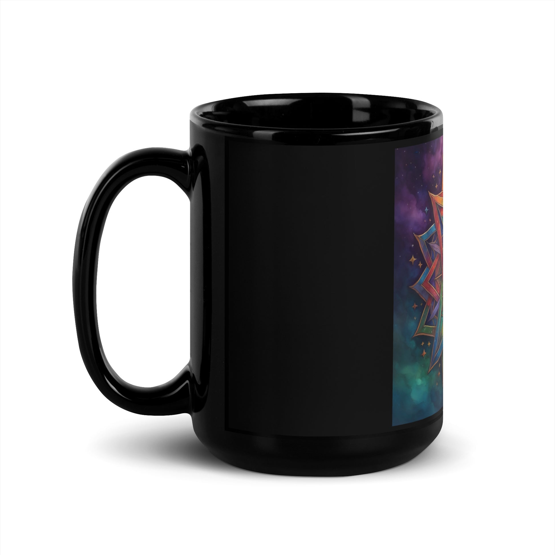 Vibrant Song | Star of David | Black Glossy Mug Jouparty