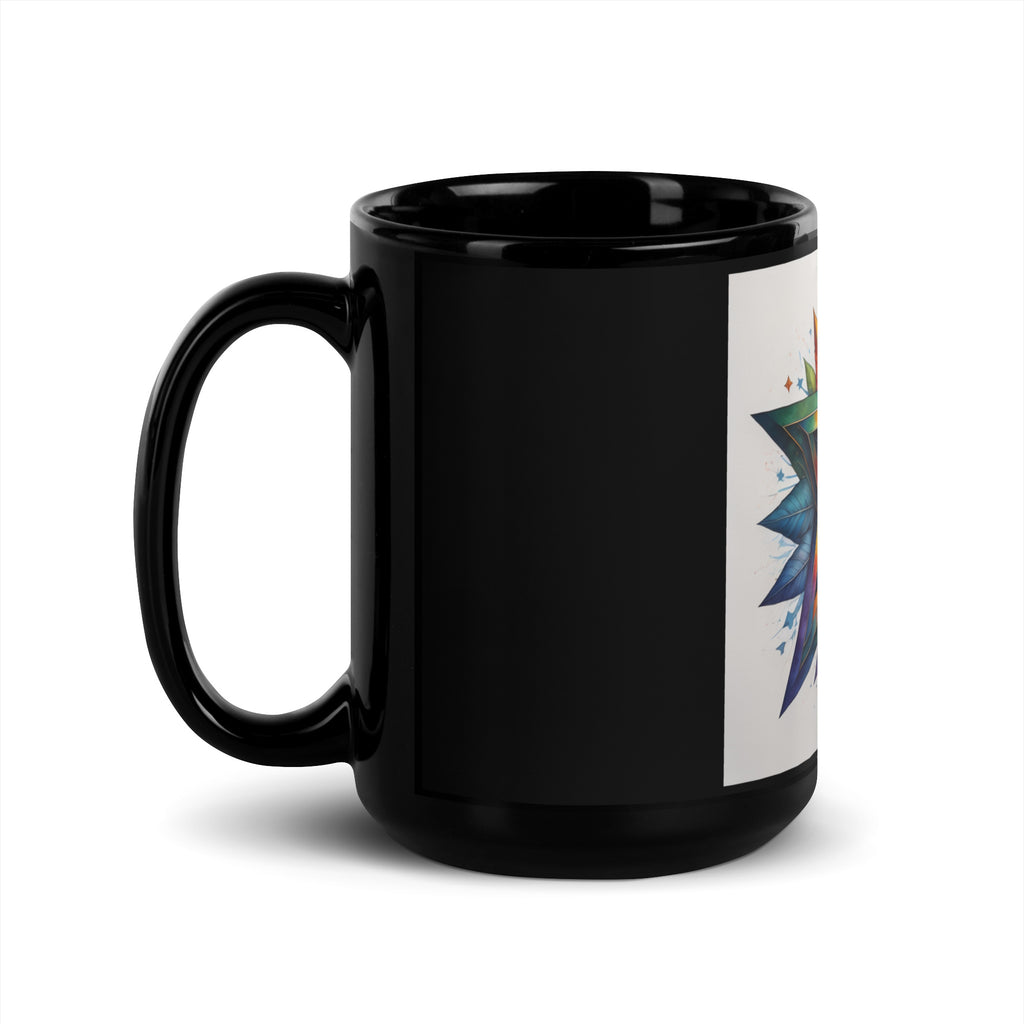 Vibrant Song | Star of David | Black Glossy Mug Jouparty