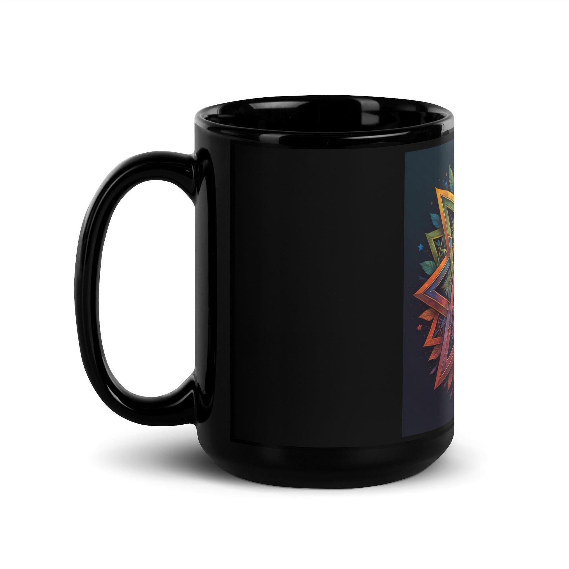 Vibrant Song | Star of David | Black Glossy Mug Jouparty