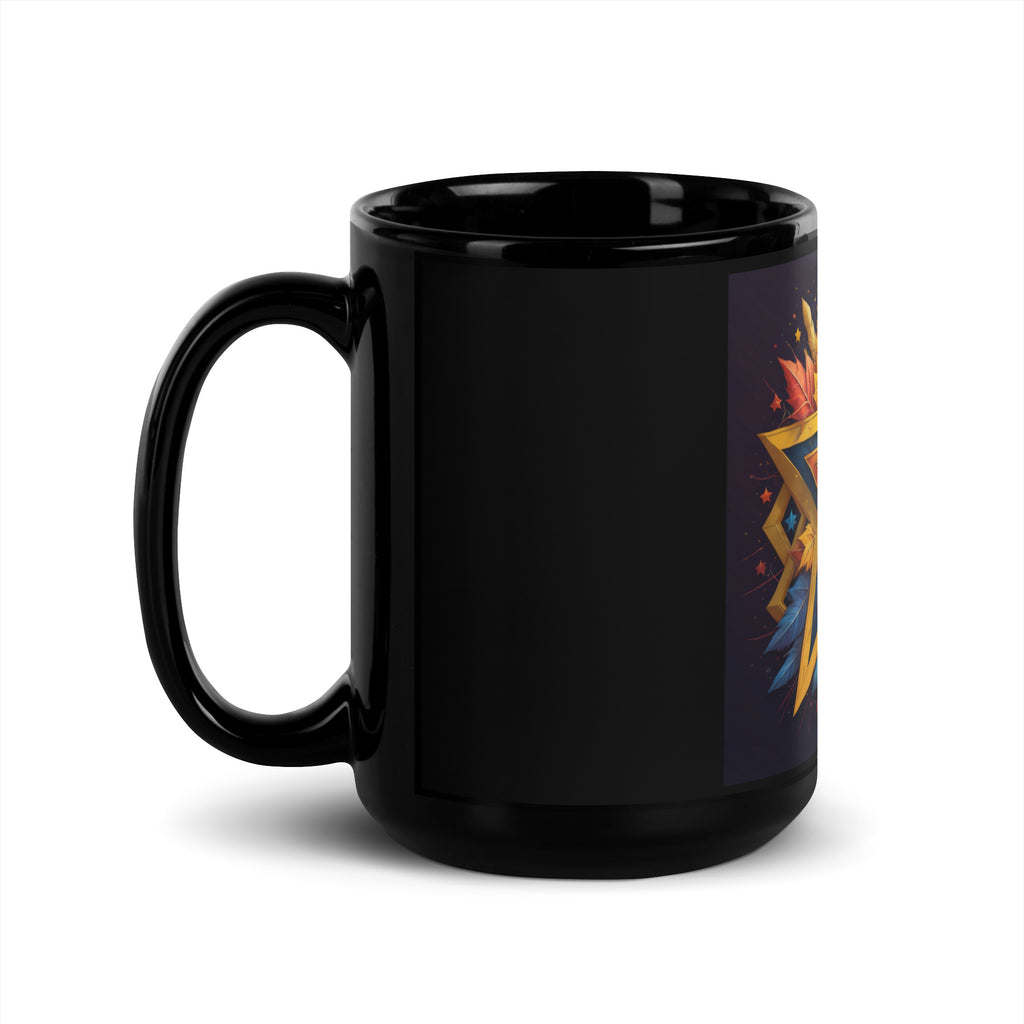 Vibrant Song | Star of David | Black Glossy Mug Jouparty