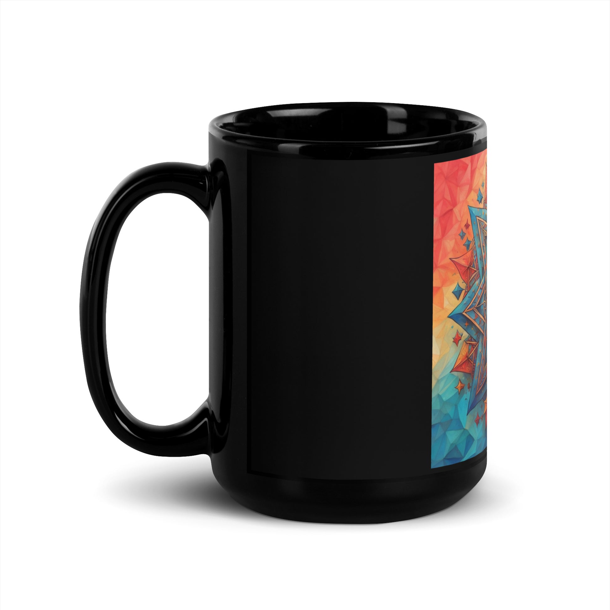 Vibrant Song | Star of David | Black Glossy Mug Jouparty