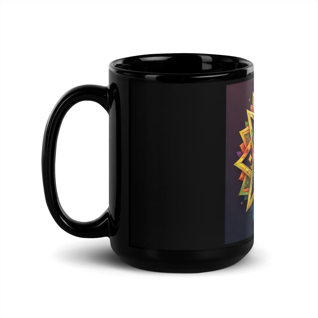 Vibrant Song | Star of David | Black Glossy Mug Jouparty