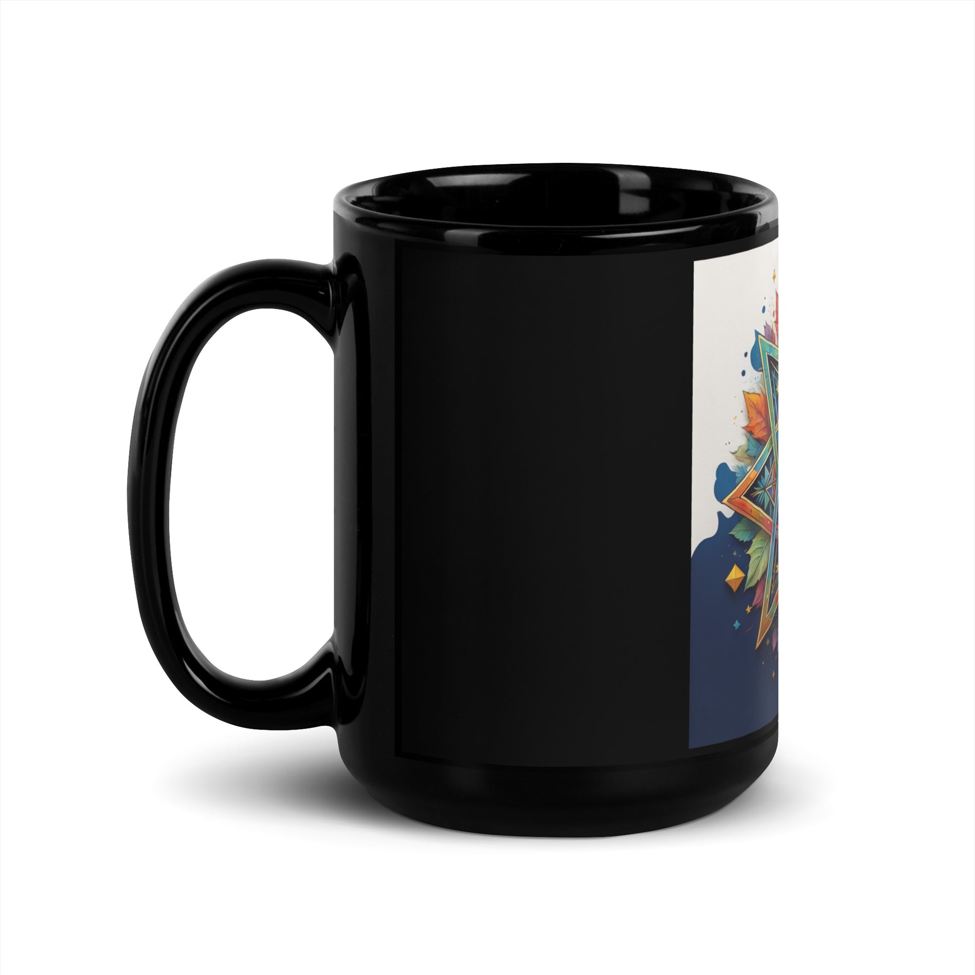 Vibrant Song | Star of David | Black Glossy Mug Jouparty