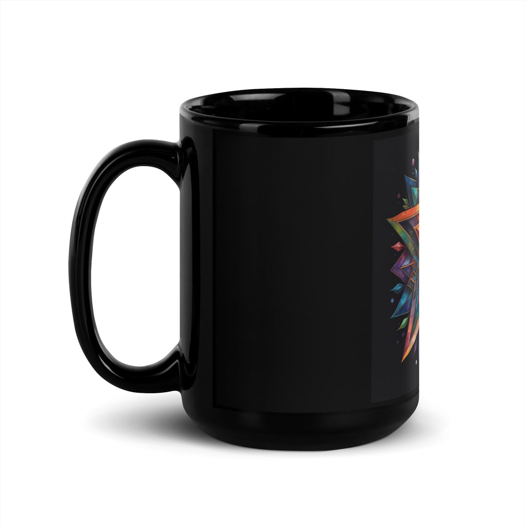 Vibrant Song | Star of David | Black Glossy Mug Jouparty
